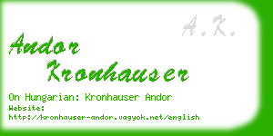 andor kronhauser business card